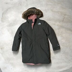 The North Face Black Pea Coat with Faux Fur Hood